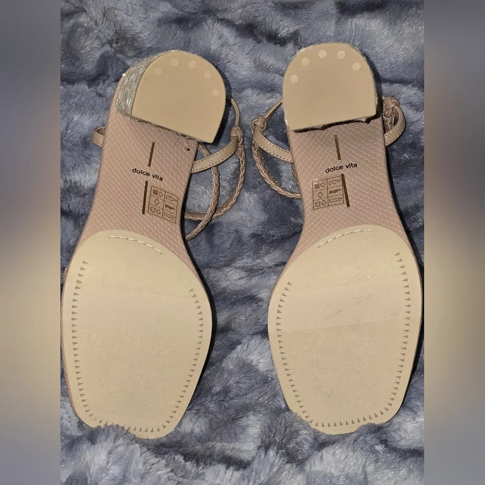 NWB Dolce Vita Oro Cafe Braided Raffia High Heel‎ Ankle Strap Sandals Size 10